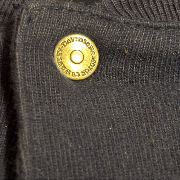 Harley Davidson Snap Closure Crew Neck Sweatshirt Size Med Navy Blue VINTAGE - Picture 3 of 9